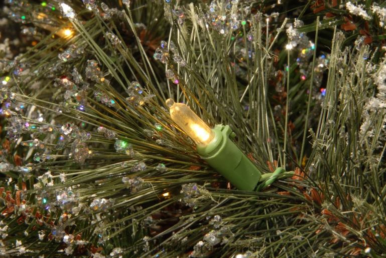 National Tree Company 10\ Glittery Bristle Pine Sleigh with White Tipped Cones 68R08441