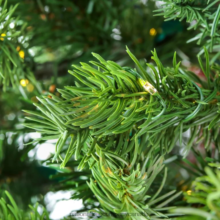 National Tree Company 10ft Pre-lit Artificial Feel Real Lark Pine Medium Hinged Tree 5320 Warm White LED Rice Lights- UL 68R08199