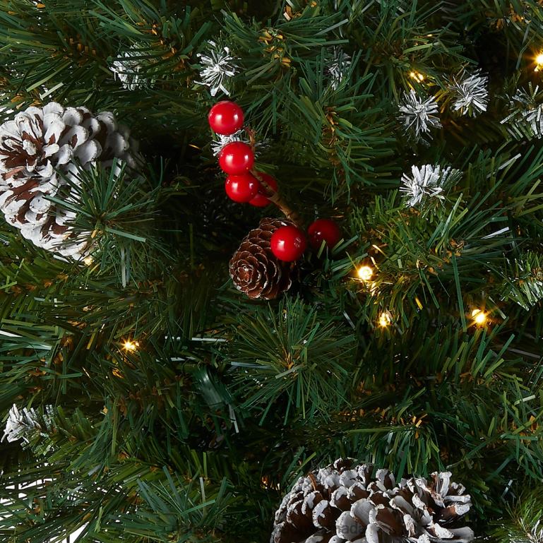National Tree Company 18in Frosted Berry Urn Filler with Battery Operated Warm White LED Lights 68R08434