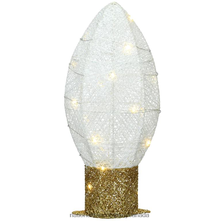 National Tree Company 20 Pre-Lit White Christmas Light Bulb Decoration 68R08636