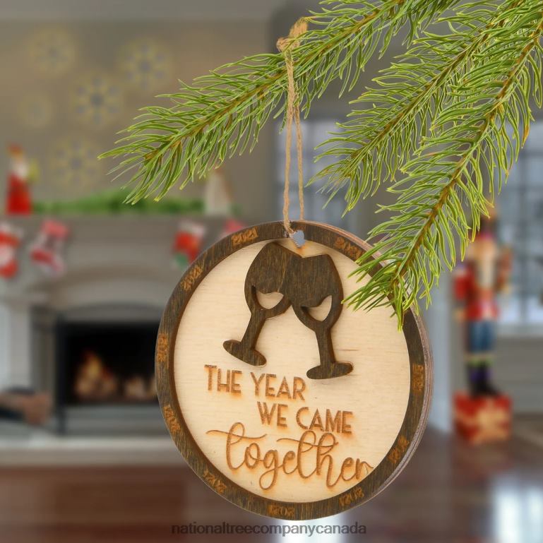 National Tree Company 2021 \The Year We Came Together\ Wood Christmas Ornament with Hanging Loop 3 in 68R08533