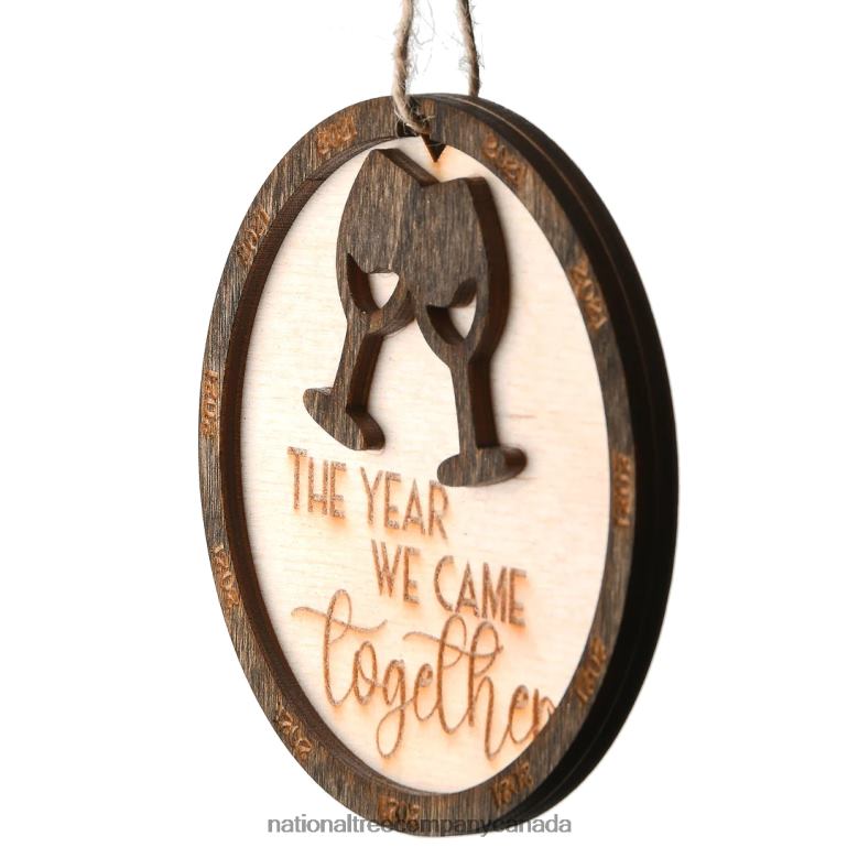 National Tree Company 2021 \The Year We Came Together\ Wood Christmas Ornament with Hanging Loop 3 in 68R08533