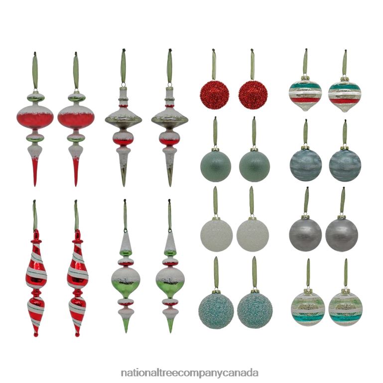 National Tree Company 24 Piece HGTV Home Collection Nostalgic Traditions Ornaments 68R08538