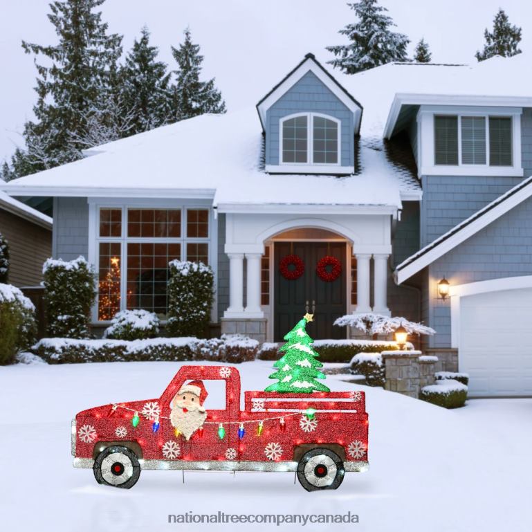 National Tree Company 27\ Pre-Lit Santa in Red Truck 68R08612