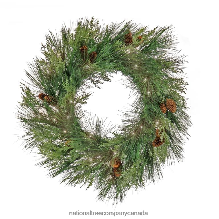 National Tree Company 28 HGTV Home Collection Pre-Lit Black Tie Cedar Wreath 68R08249