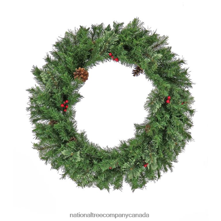 National Tree Company 30 Cashmere Wreath with Pinecones and Red Berries 68R08279