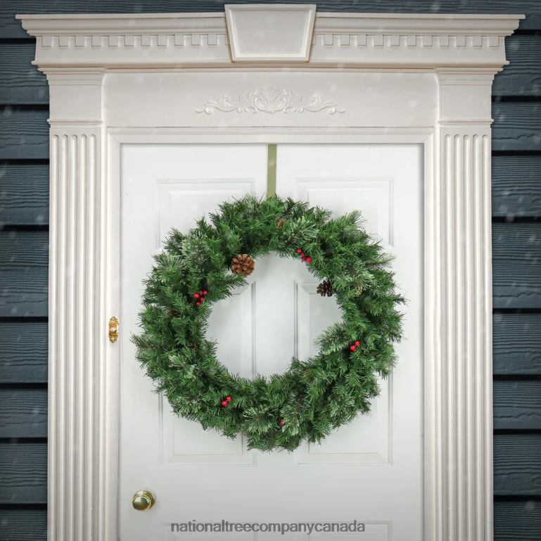 National Tree Company 30\ Cashmere Wreath with Pinecones and Red Berries 68R08279