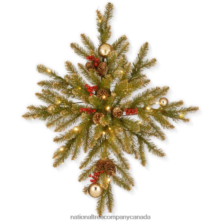 National Tree Company 32in Glittery Gold Dunhill Fir Bethlehem Star with Battery Operated LED Lights 68R08461