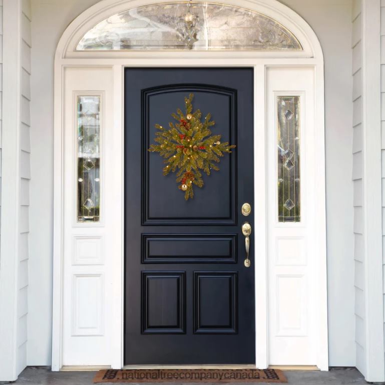 National Tree Company 32in Glittery Gold Dunhill Fir Bethlehem Star with Battery Operated LED Lights 68R08461