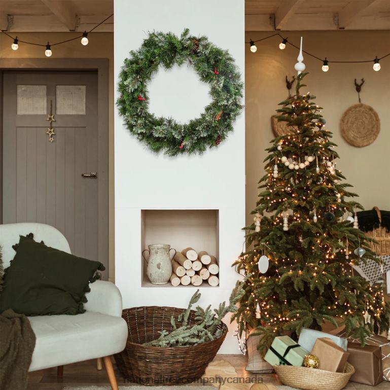 National Tree Company 36\ Glistening Pine Wreath with LED Lights 68R08250