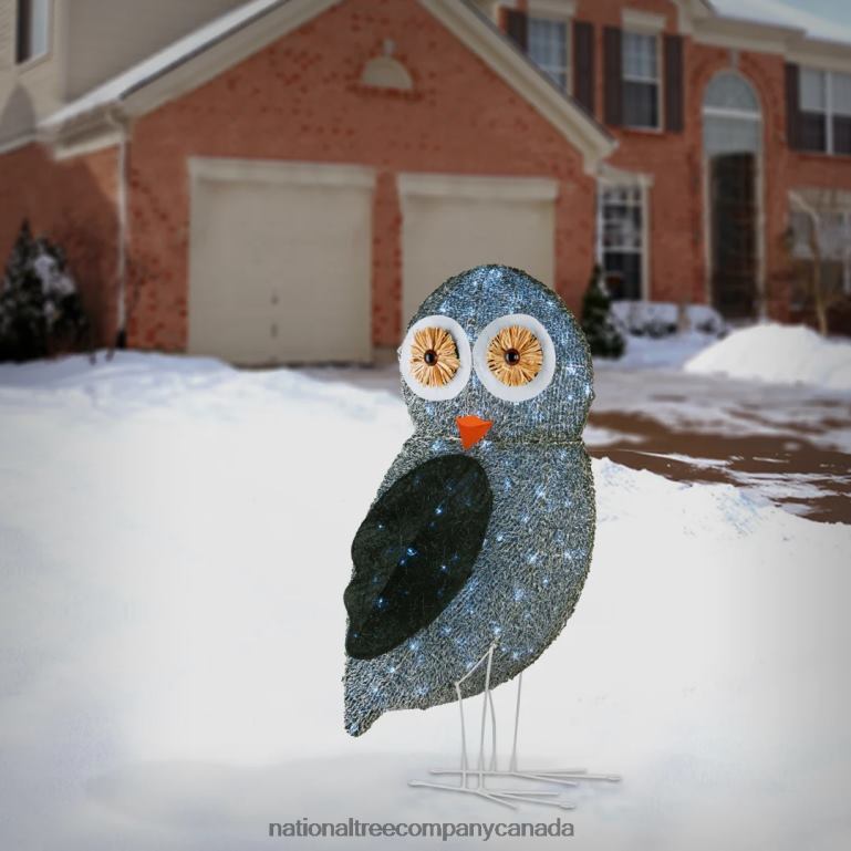 National Tree Company 37\ Fuzzy Fabric Owl with LED Lights 68R08639