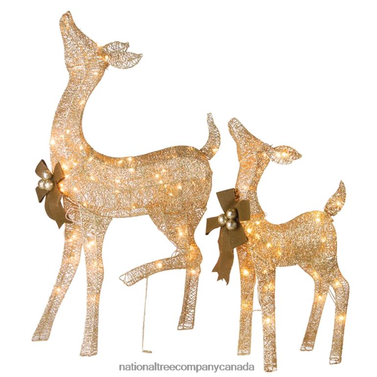 National Tree Company 38 in and 28 in Pre-Lit Fawn with Doe Decoration 68R08590