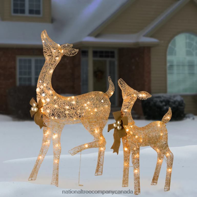 National Tree Company 38 in and 28 in Pre-Lit Fawn with Doe Decoration 68R08590