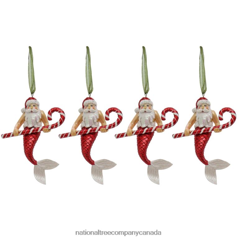 National Tree Company 4 Piece HGTV Home Collection Santa Merman Ornaments 68R08521