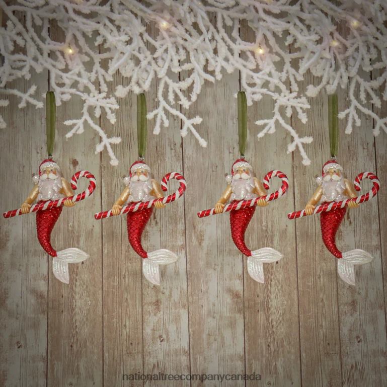 National Tree Company 4 Piece HGTV Home Collection Santa Merman Ornaments 68R08521