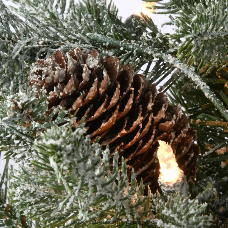 National Tree Company 4 ft Snowy Morgan Spruce Entrance Tree with Clear Lights 68R0889