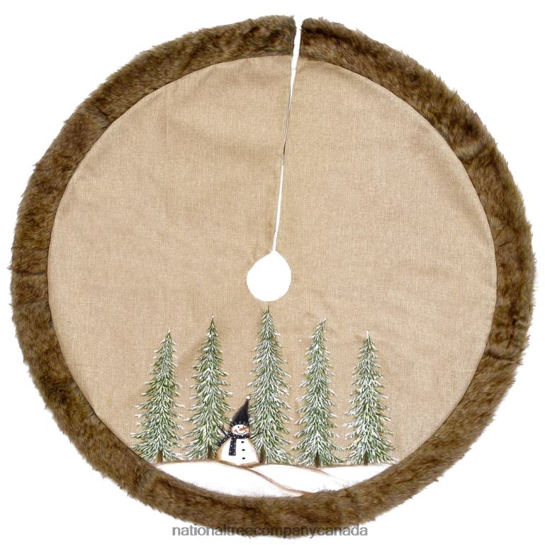 National Tree Company 48 Alpine Collection Snowman and Pines Tree Skirt 68R08569