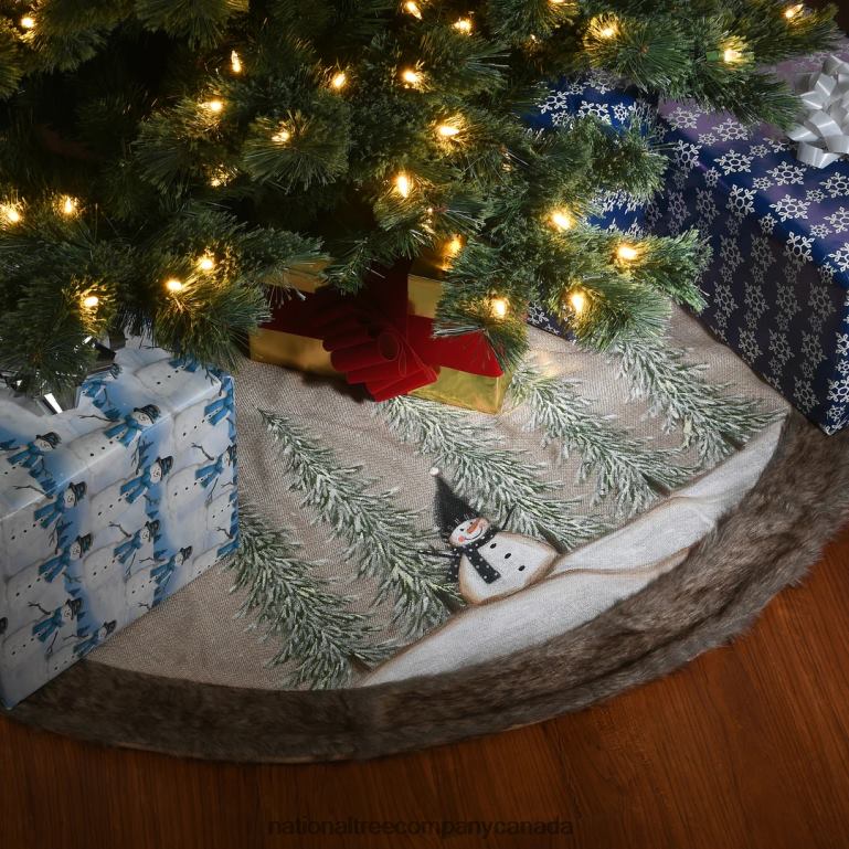 National Tree Company 48\ Alpine Collection Snowman and Pines Tree Skirt 68R08569