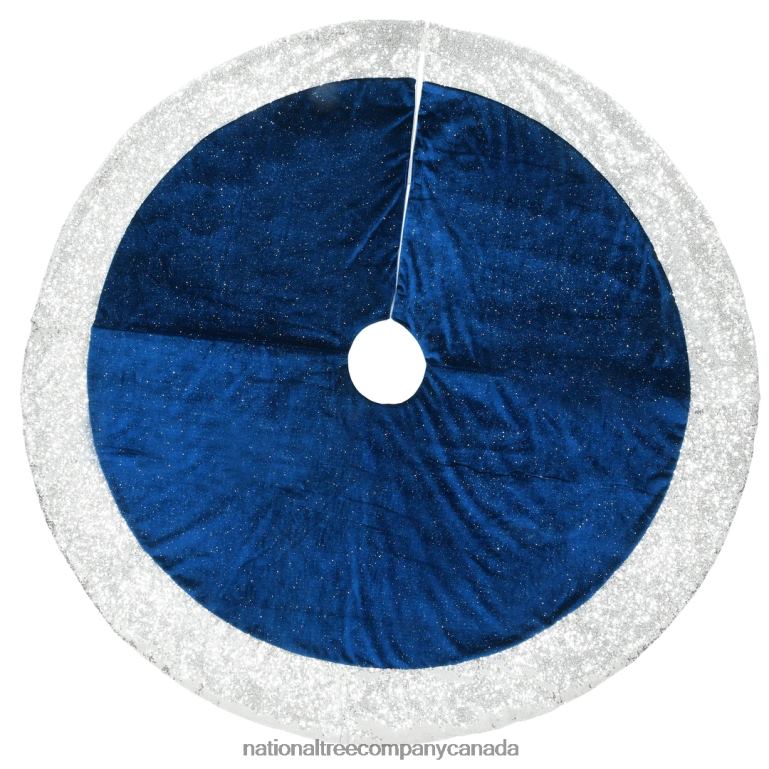 National Tree Company 48 Arctic Lights Collection Navy and Silver Tree Skirt 68R08570