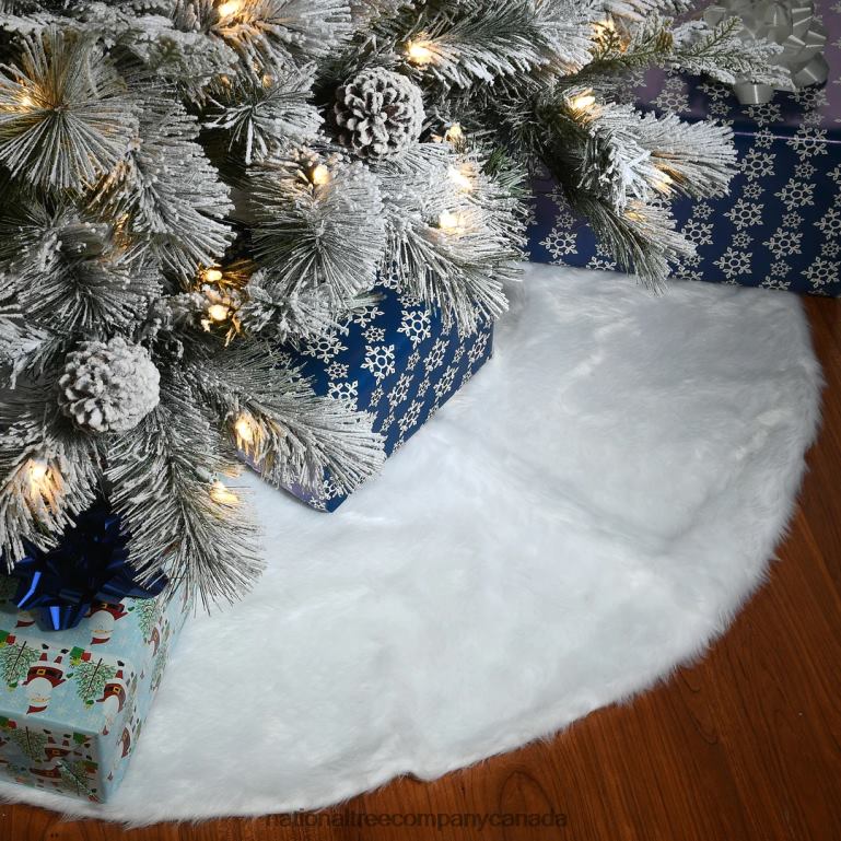 National Tree Company 48\ General Store Collection White Faux Fur Tree Skirt 68R08563