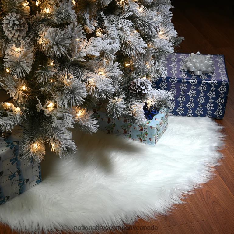 National Tree Company 48\ General Store Collection White High Pile Tree Skirt 68R08559