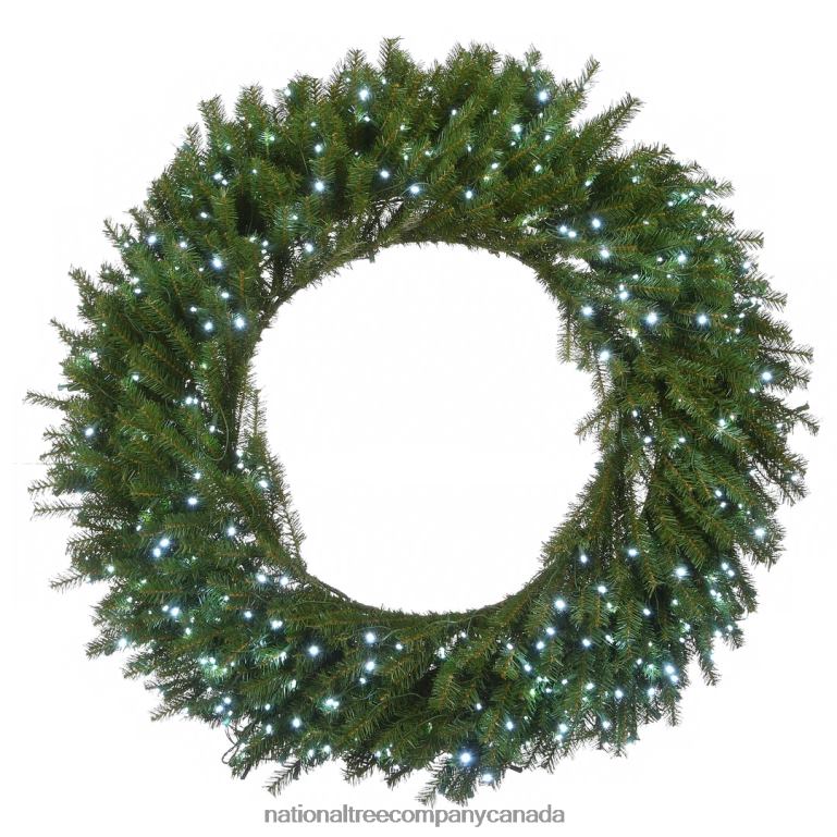 National Tree Company 48 Memory-Shape Norwood Fir Wreath with White LED Lights 68R08276