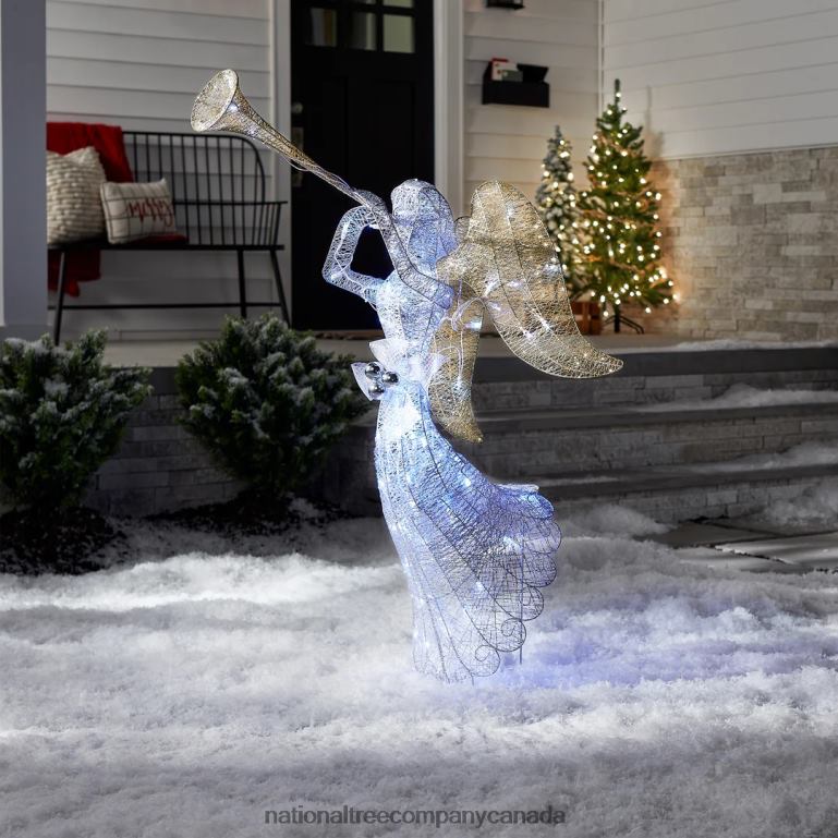 National Tree Company 48\ Silver Angel Decor with White LED Lights 68R08668