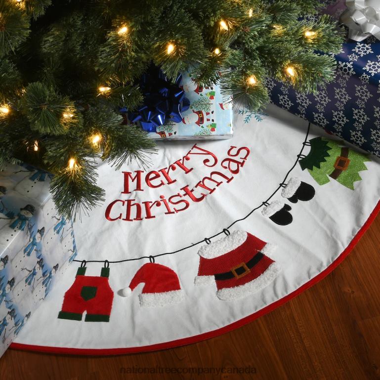 National Tree Company 48\ White \Merry Christmas\ Tree Skirt 68R08565
