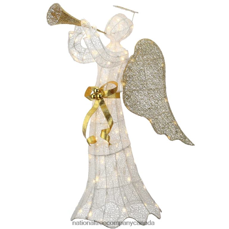 National Tree Company 51 Trumpeting Gold and White Angel with Warm White LED Lights 68R08671