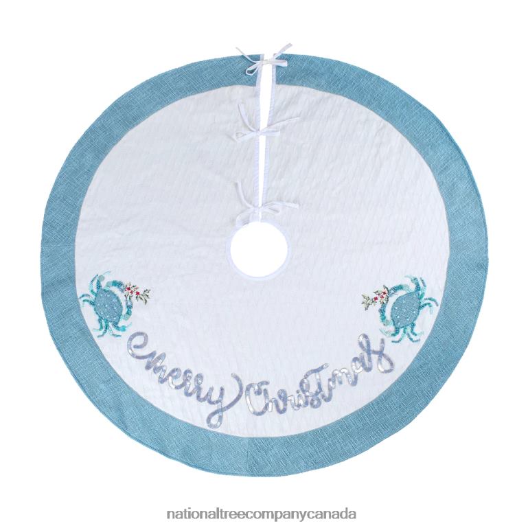National Tree Company 52 HGTV Home Collection Embroidered Coastal Colors Tree Skirt 68R08573