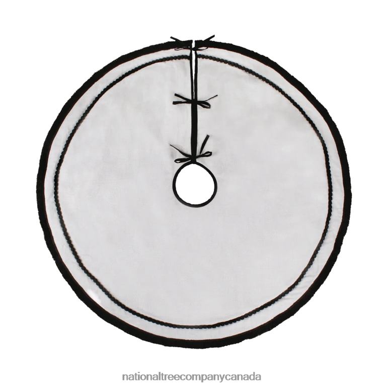 National Tree Company 52 HGTV Home Collection White Tree Skirt with Black Trim 68R08572