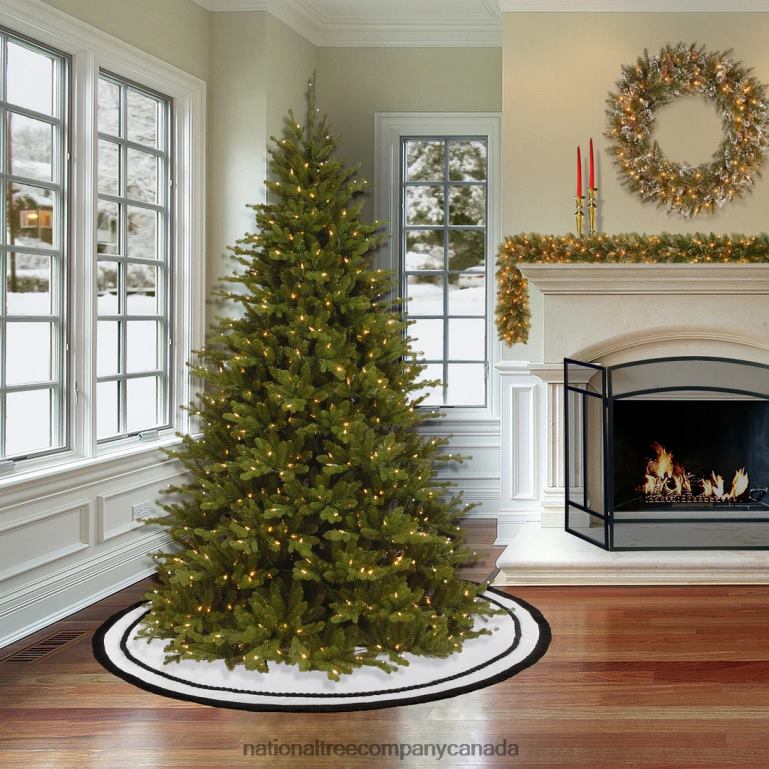 National Tree Company 52\ HGTV Home Collection White Tree Skirt with Black Trim 68R08572