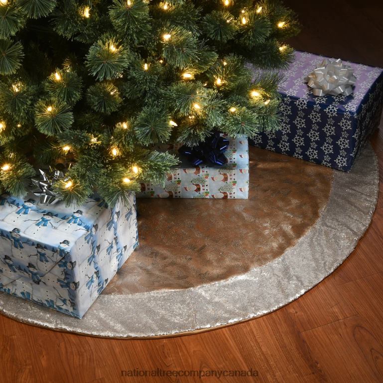 National Tree Company 52\ Yuletide Glam Collection Metallic Gold Tree Skirt 68R08552