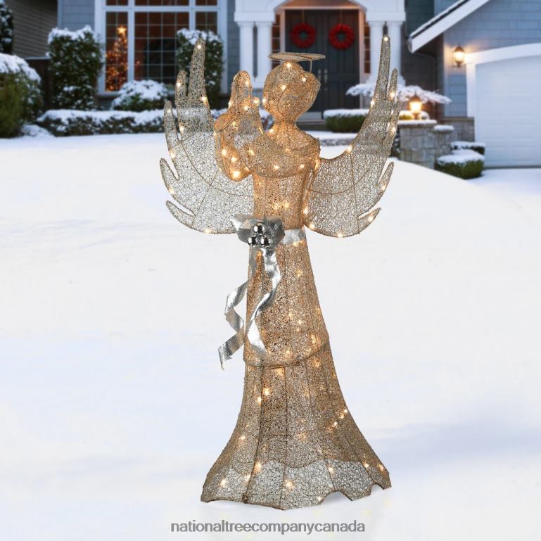 National Tree Company 53\ Champagne Gold Praying Angel with LED Lights 68R08645
