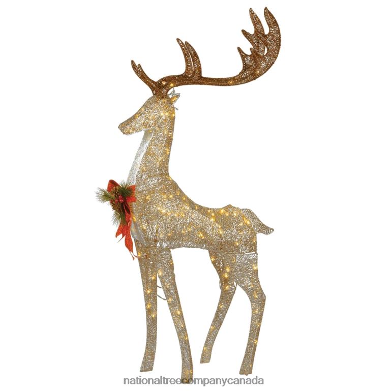 National Tree Company 55 Pre-lit Crystal Champagne Standing Buck 68R08599