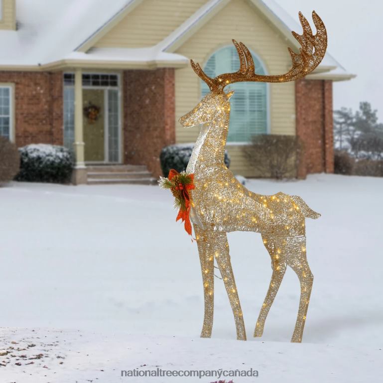 National Tree Company 55\ Pre-lit Crystal Champagne Standing Buck 68R08599