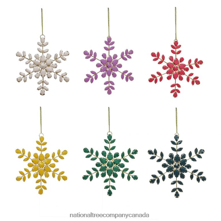 National Tree Company 6 Piece HGTV Home Collection Beaded Snowflake Ornaments 68R08535
