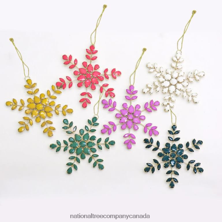 National Tree Company 6 Piece HGTV Home Collection Beaded Snowflake Ornaments 68R08535