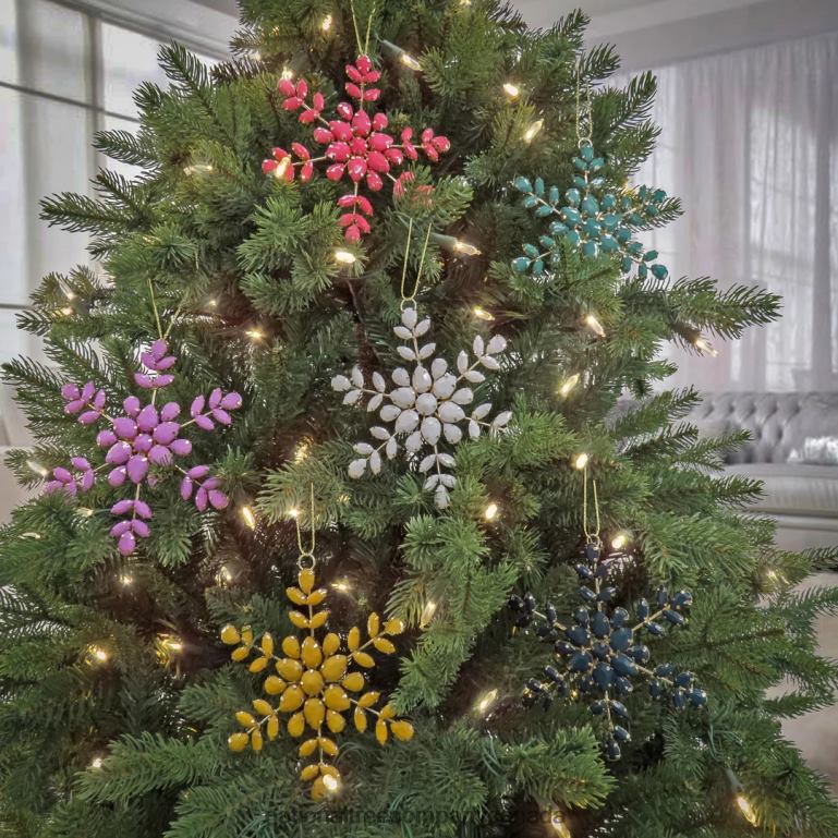 National Tree Company 6 Piece HGTV Home Collection Beaded Snowflake Ornaments 68R08535