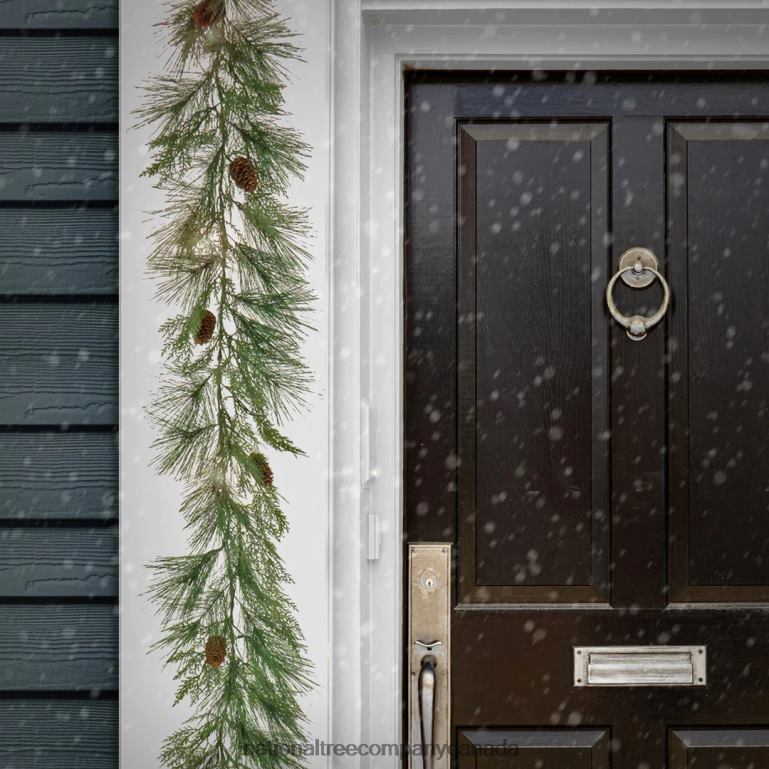 National Tree Company 6 ft HGTV Home Collection Pre-Lit Black Tie Cedar Garland 68R08345
