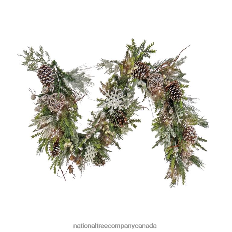 National Tree Company 6 ft HGTV Home Collection Pre-Lit Cozy Winter Garland 68R08414