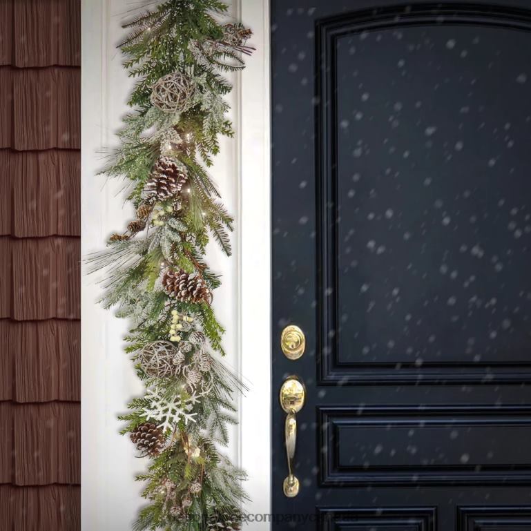 National Tree Company 6 ft HGTV Home Collection Pre-Lit Cozy Winter Garland 68R08414