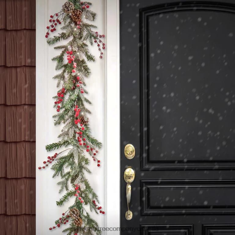 National Tree Company 6 ft HGTV Home Collection Pre-Lit Frosted Traditions Garland 68R08349