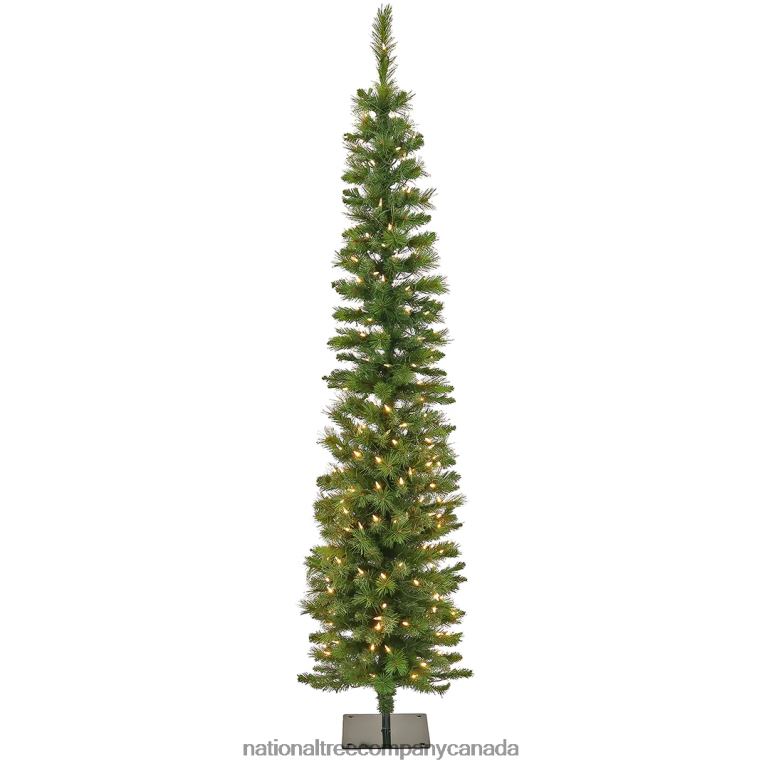 National Tree Company 6 ft Pre-Lit Nooksack Fir Pencil Slim Tree with LED Lights 68R08137