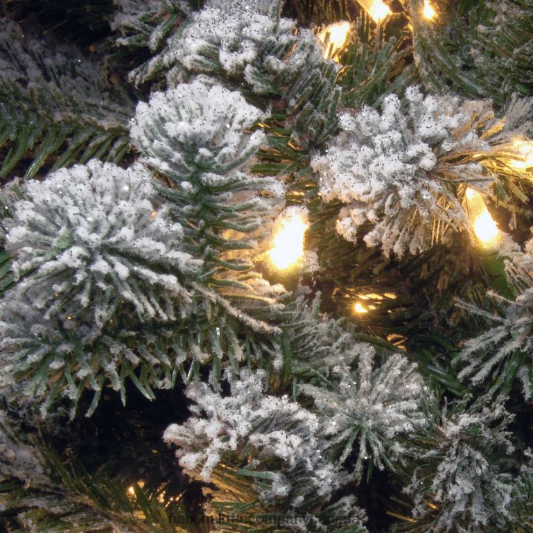 National Tree Company 6 ft Snowy Sheffield Spruce Slim Half Tree with Clear Lights 68R0886