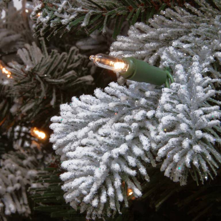 National Tree Company 6 ft Snowy Sheffield Spruce Slim Half Tree with Clear Lights 68R0886