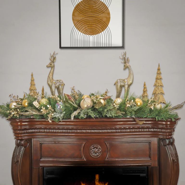 National Tree Company 60\ HGTV Home Collection Champagne Wishes Mantle Swag 68R08498