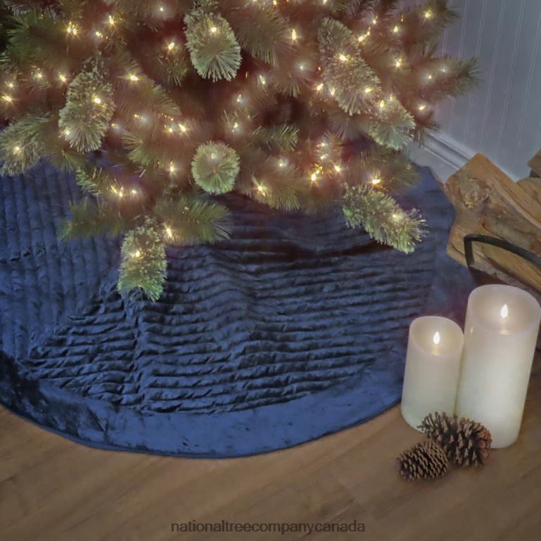 National Tree Company 60\ HGTV Home Collection Quilted Velvet Tree Skirt Blue 68R08577