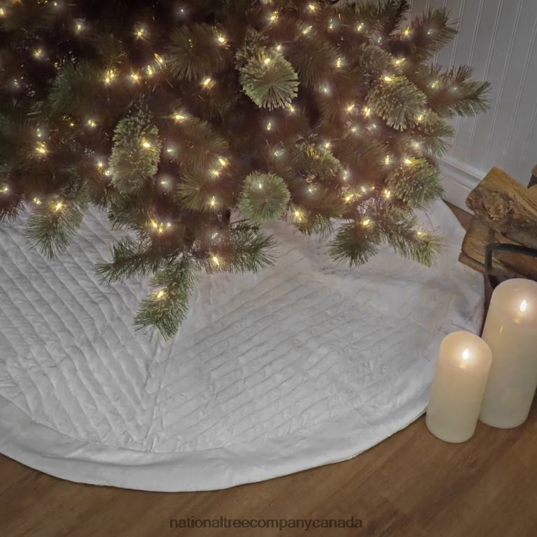 National Tree Company 60\ HGTV Home Collection Quilted Velvet Tree Skirt Ivory 68R08585