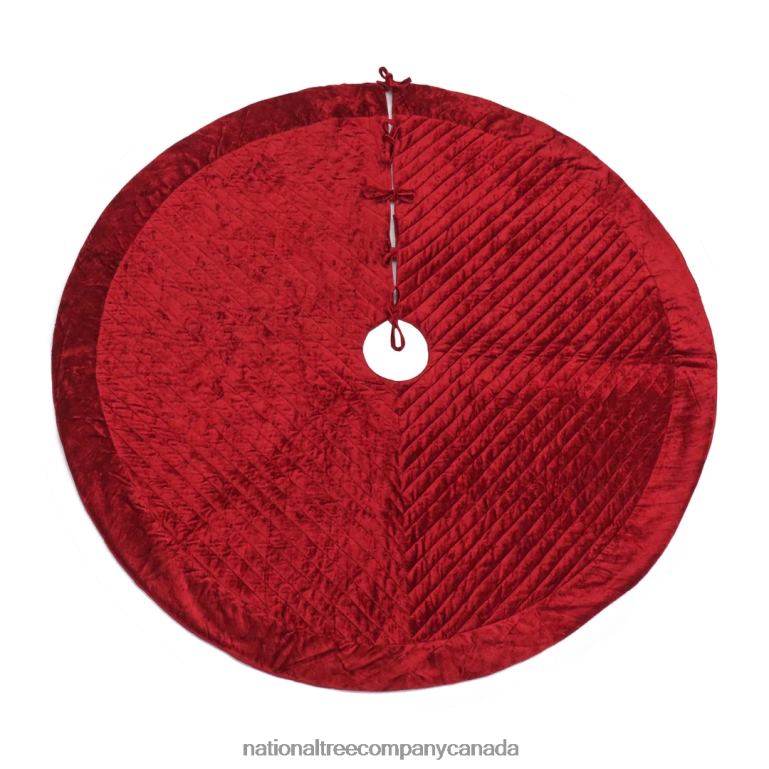 National Tree Company 60 HGTV Home Collection Quilted Velvet Tree Skirt Red 68R08555